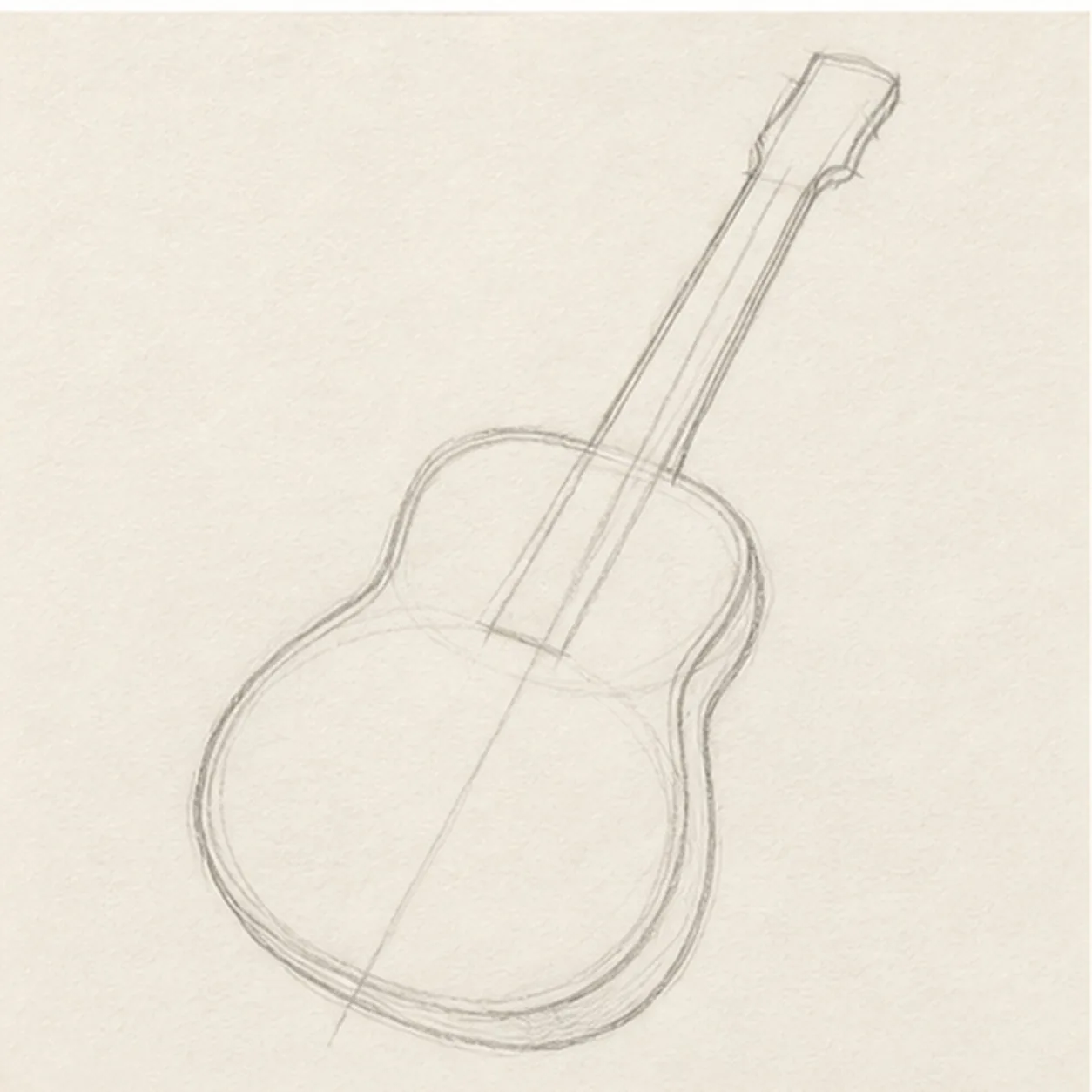 Shape the guitar body stage for how to draw an acoustic guitar