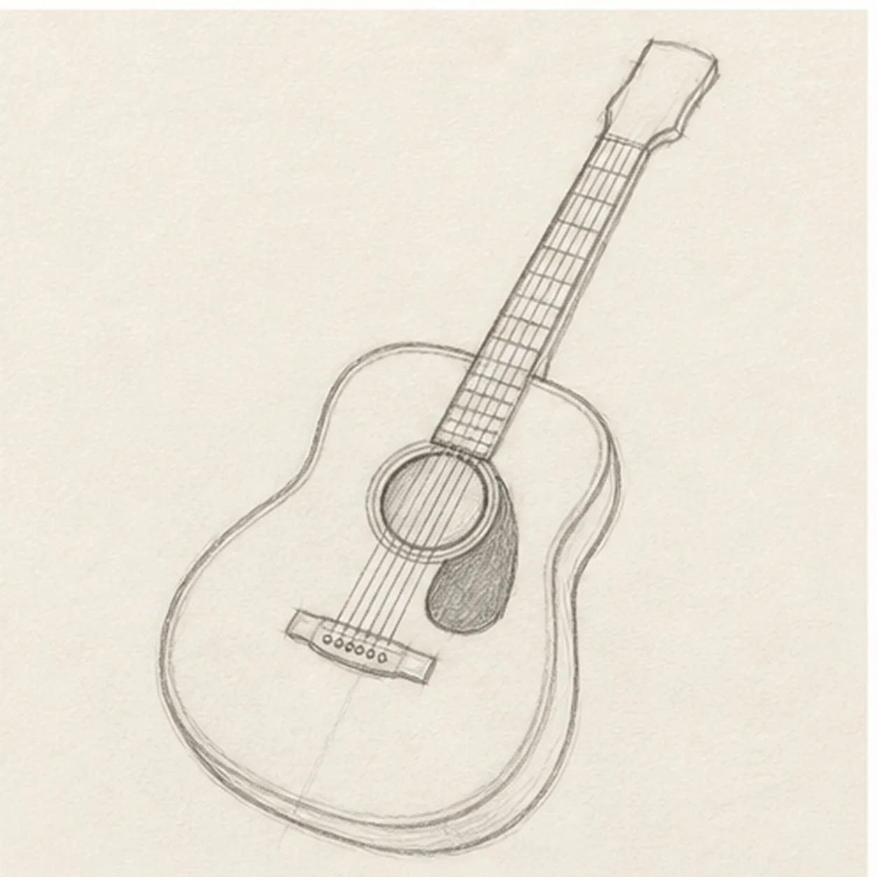 Build the playing surface stage for how to draw an acoustic guitar