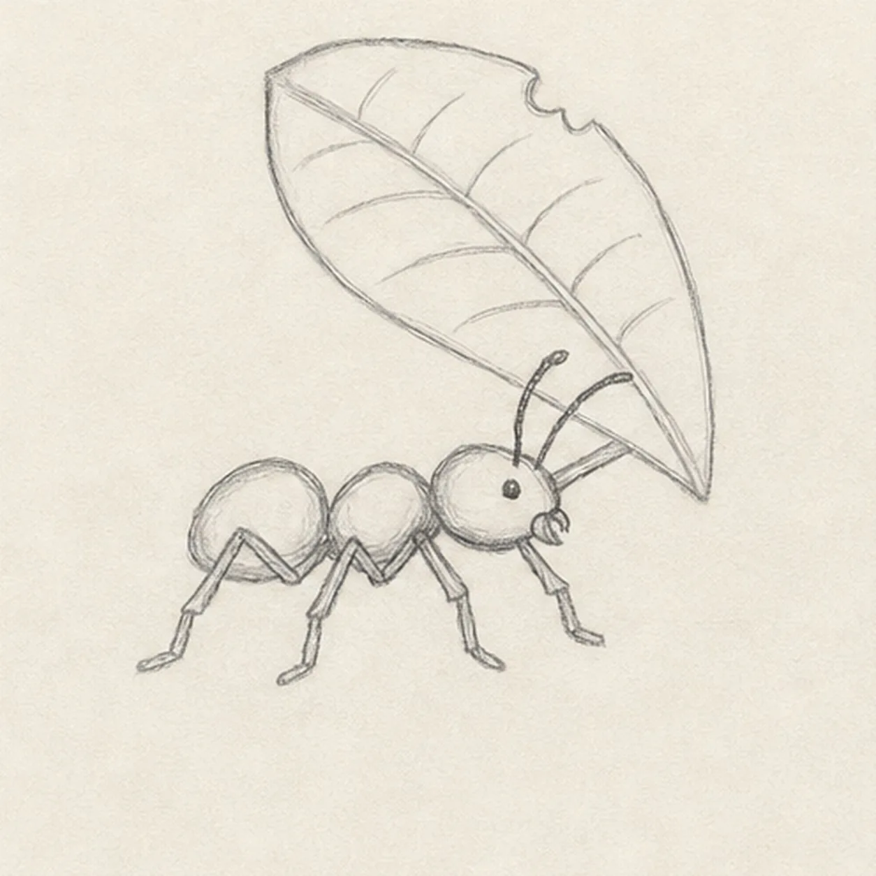 Shape and vein the carried leaf stage for how to draw an ant carrying a leaf