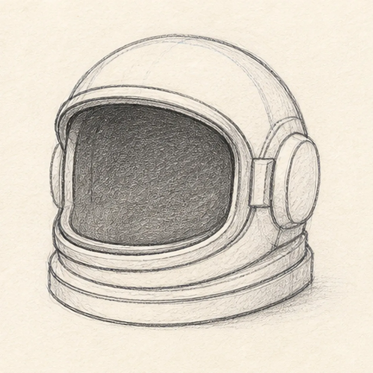 Build the visor and collar stage for how to draw an astronaut helmet