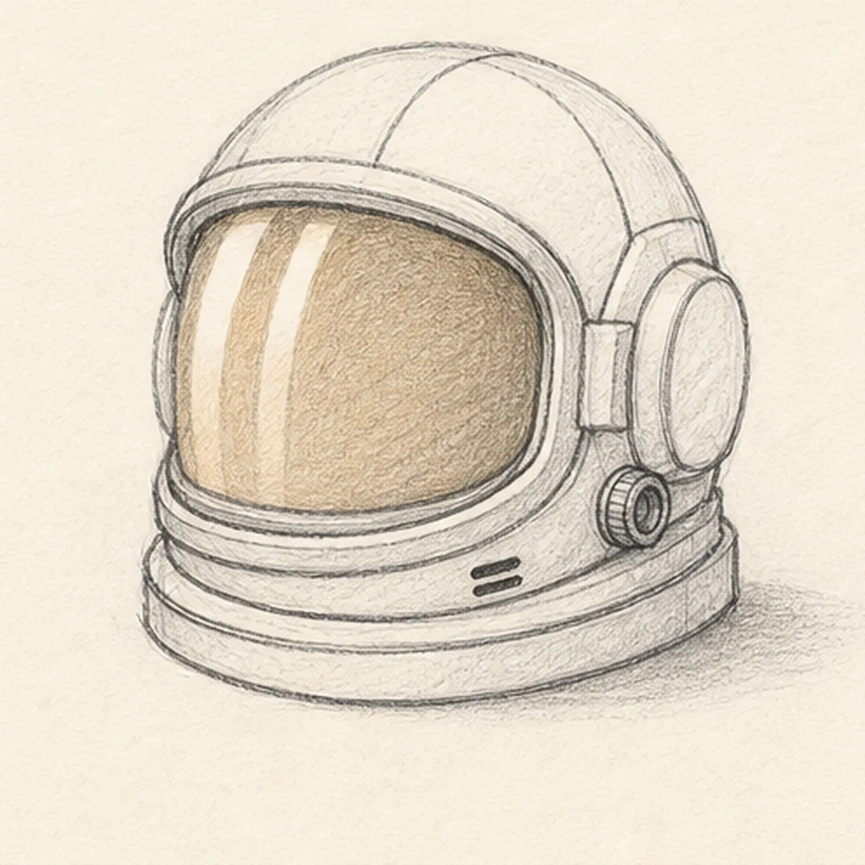 Add the helmet hardware stage for how to draw an astronaut helmet