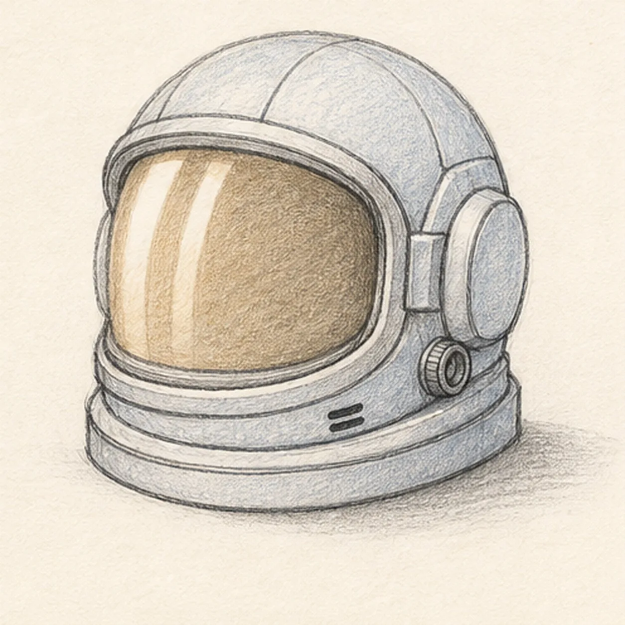 Shade the space helmet stage for how to draw an astronaut helmet