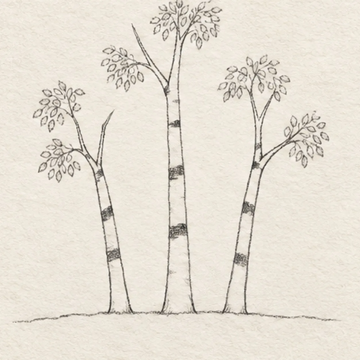 Gather six leaf clusters stage for how to draw an autumn birch grove