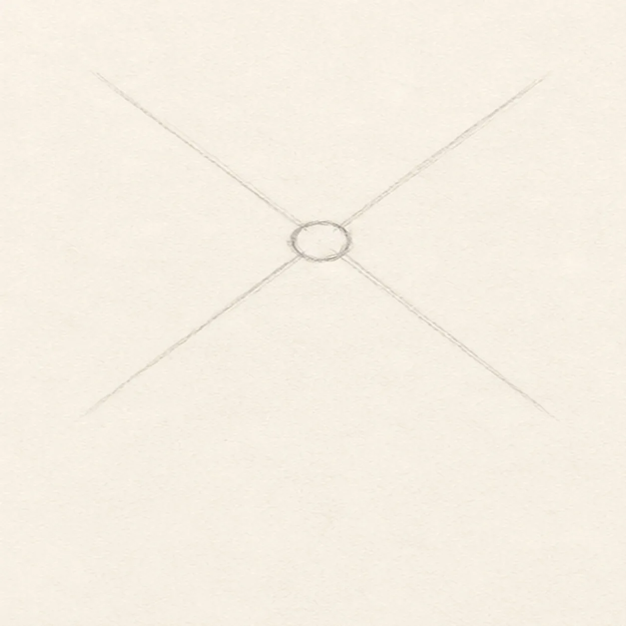 Place the hub stage for how to draw a backyard pinwheel