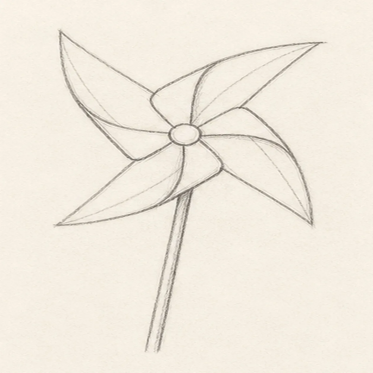 Fold the paper stage for how to draw a backyard pinwheel
