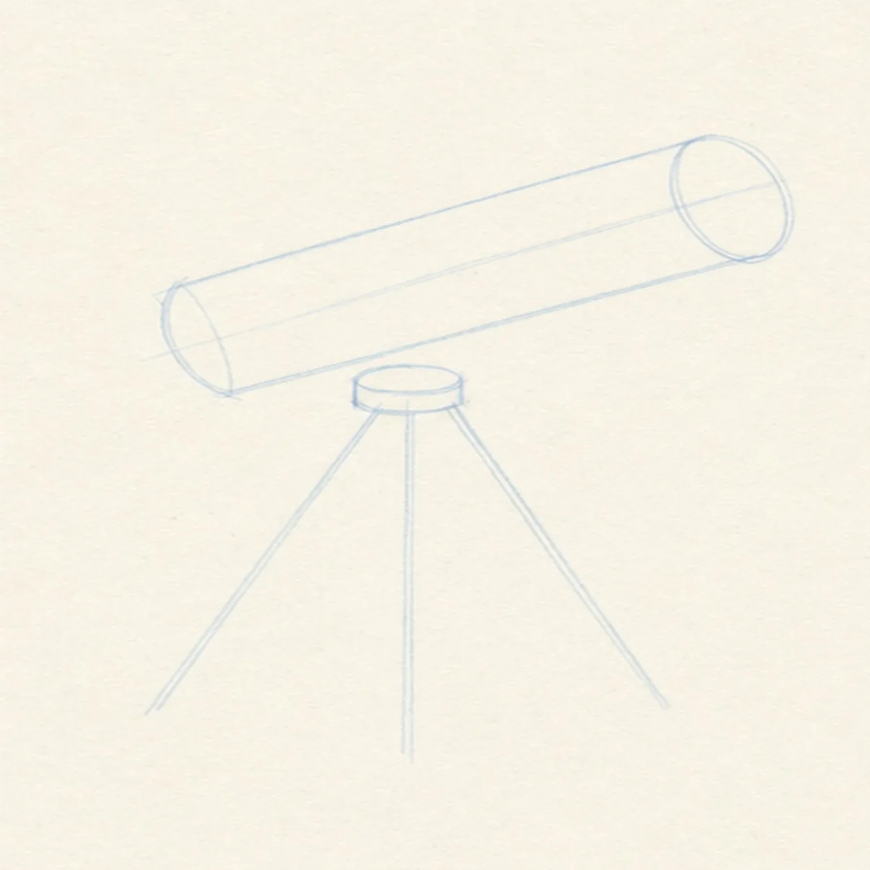 Angle the main tube stage for how to draw a telescope