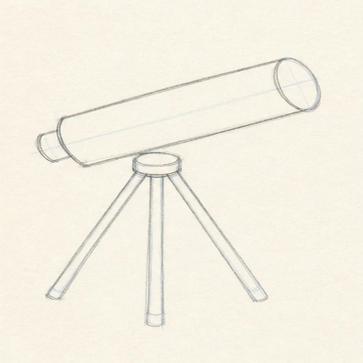 Cap the lens and eyepiece stage for how to draw a telescope