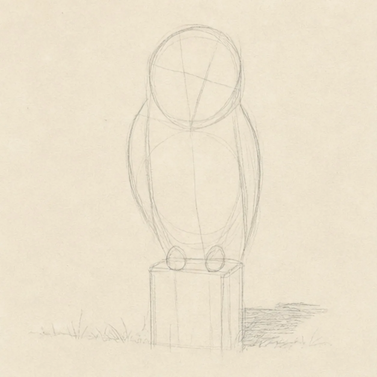 Balance the owl and post stage for how to draw a perched barn owl