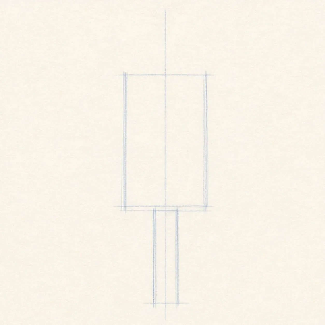 Block in the post and house stage for how to draw a birdhouse on a post