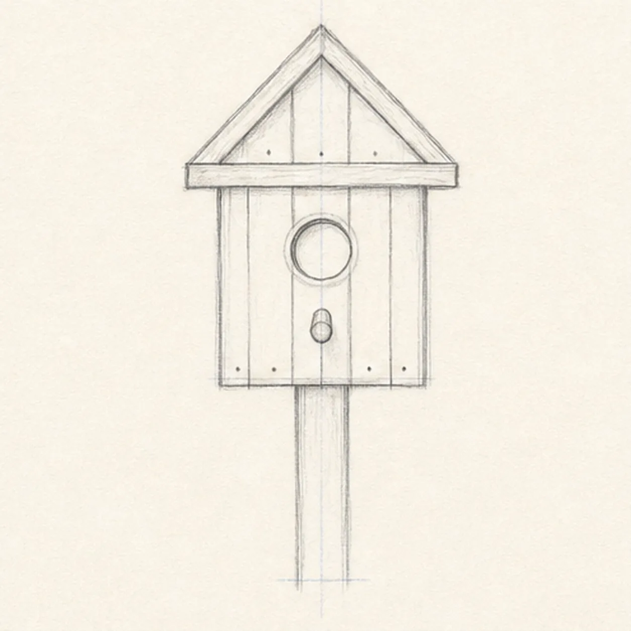 Divide the front planks stage for how to draw a birdhouse on a post