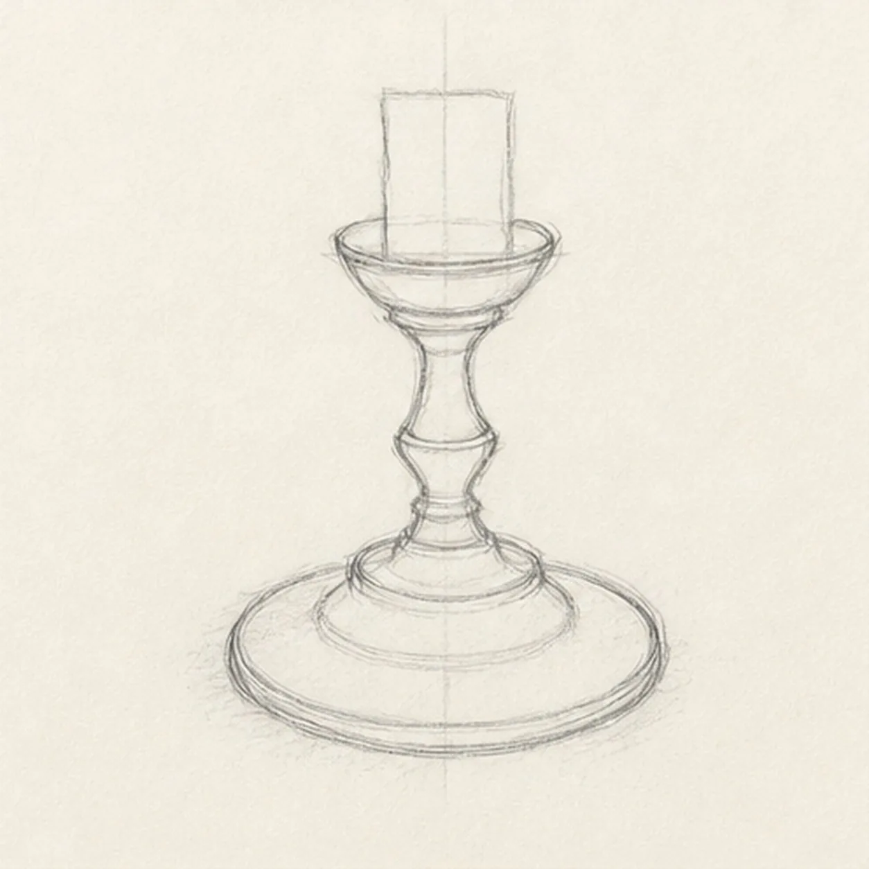 Turn the brass silhouette stage for how to draw a brass candlestick