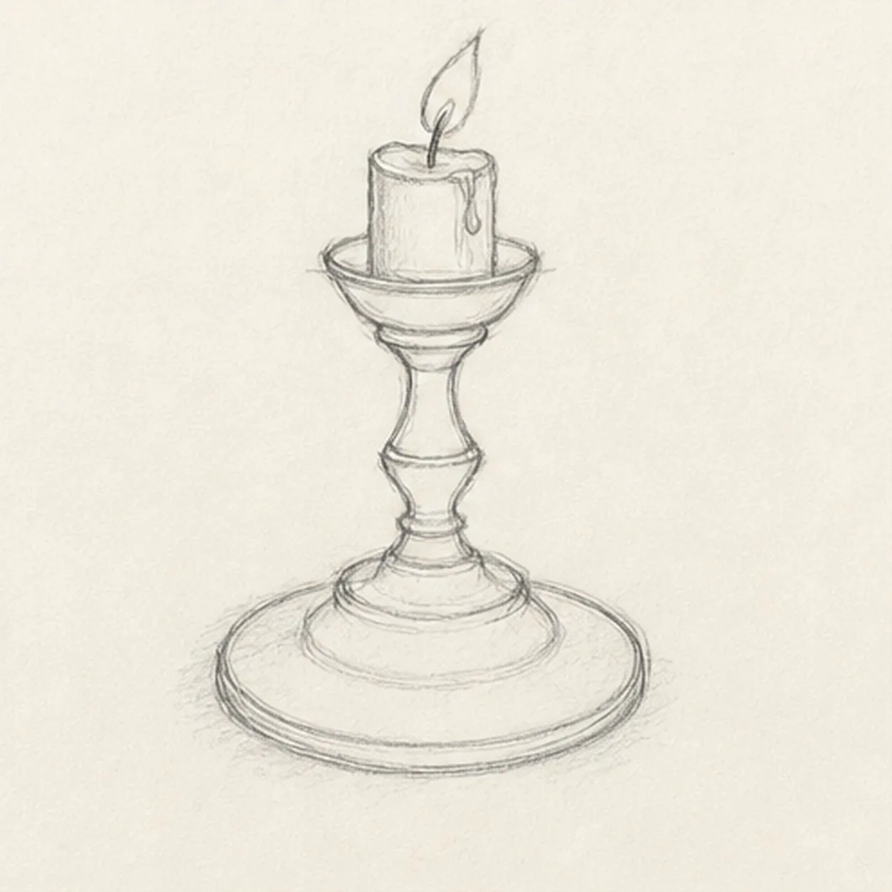 Seat the candle and flame stage for how to draw a brass candlestick