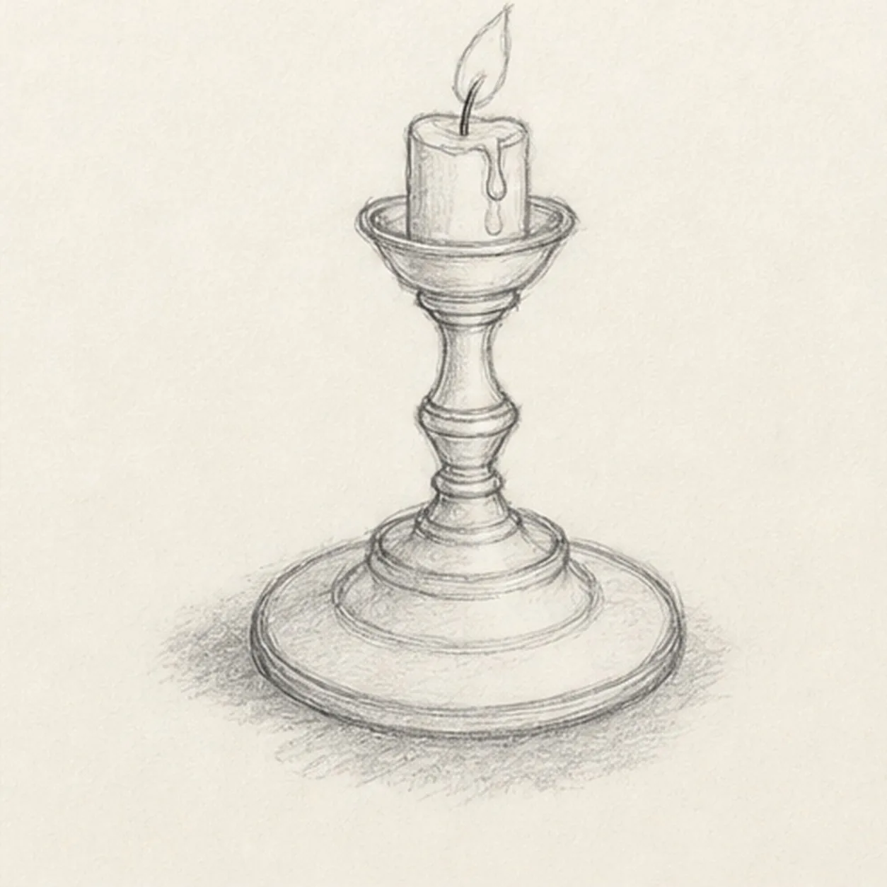 Add wax and turning bands stage for how to draw a brass candlestick