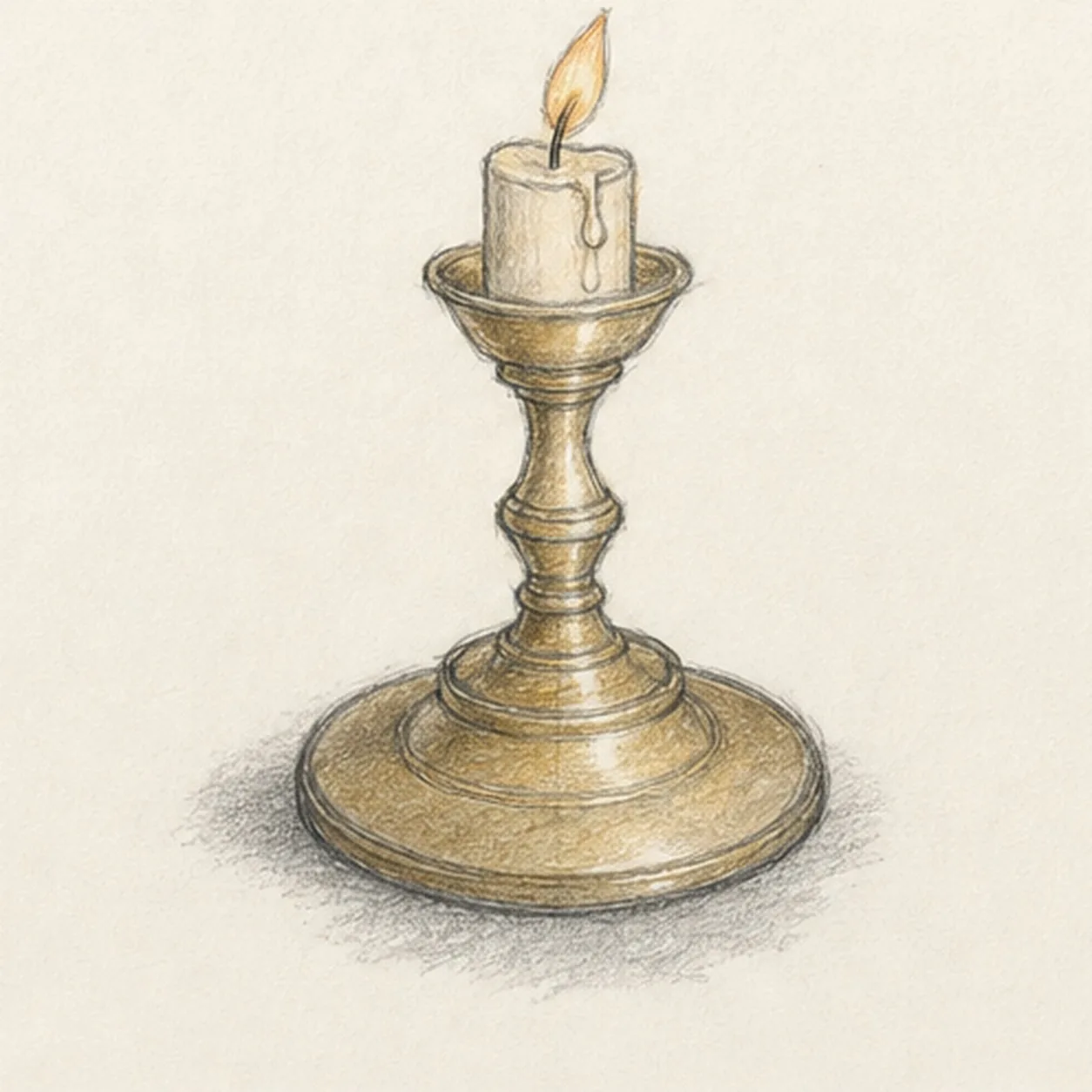 Shade brass and candle stage for how to draw a brass candlestick