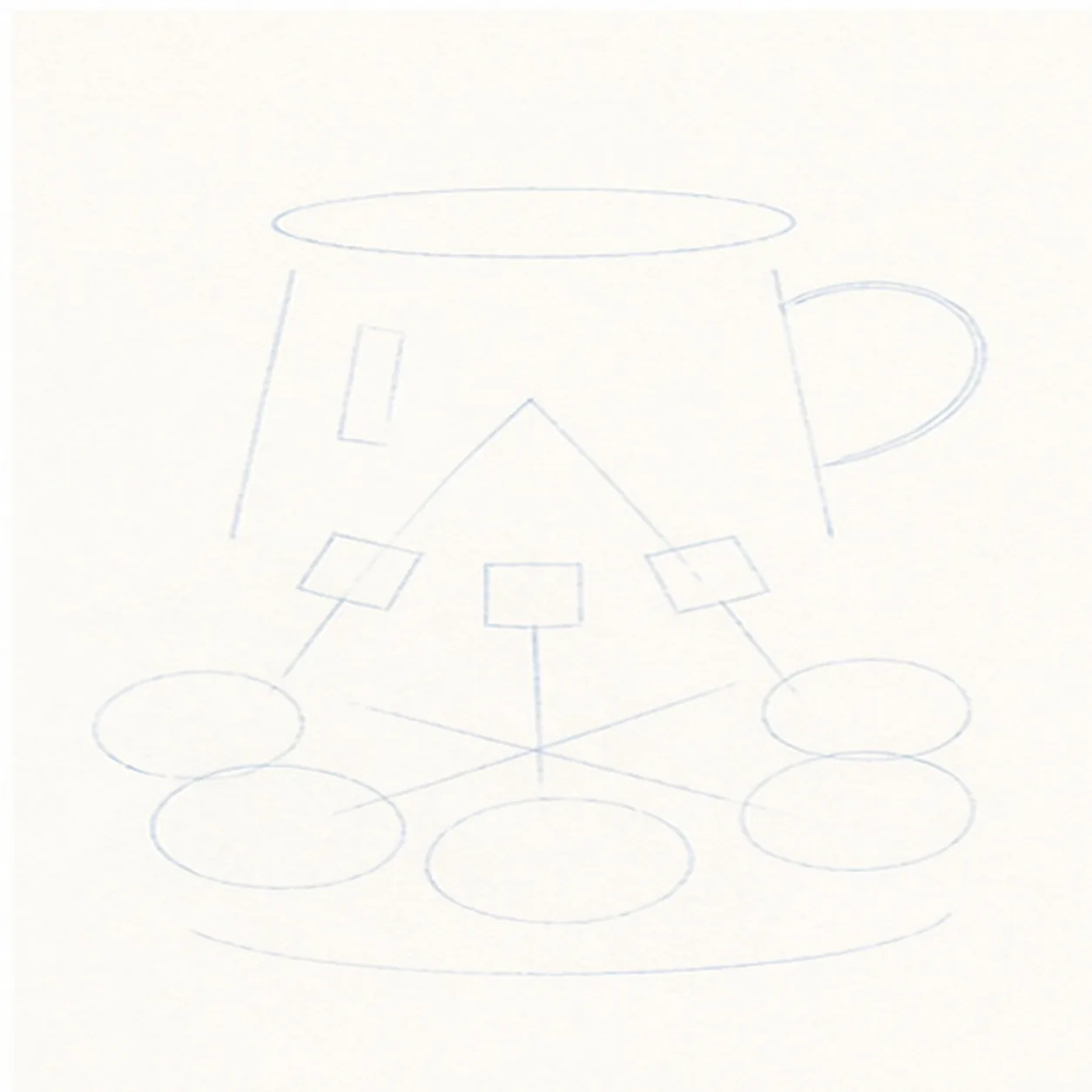 Map the campfire setup stage for how to draw a campfire mug