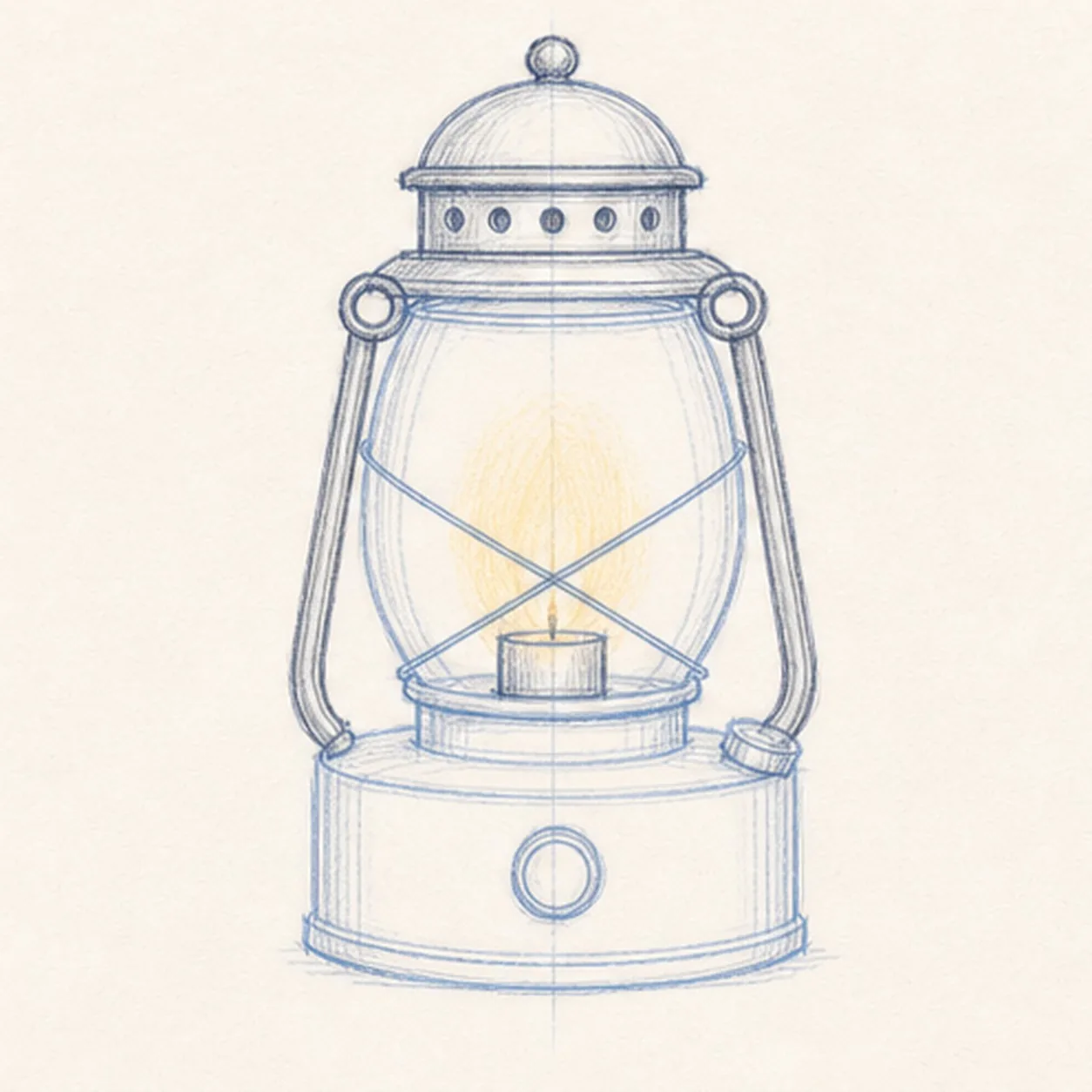 Raise the side supports stage for how to draw a camping lantern