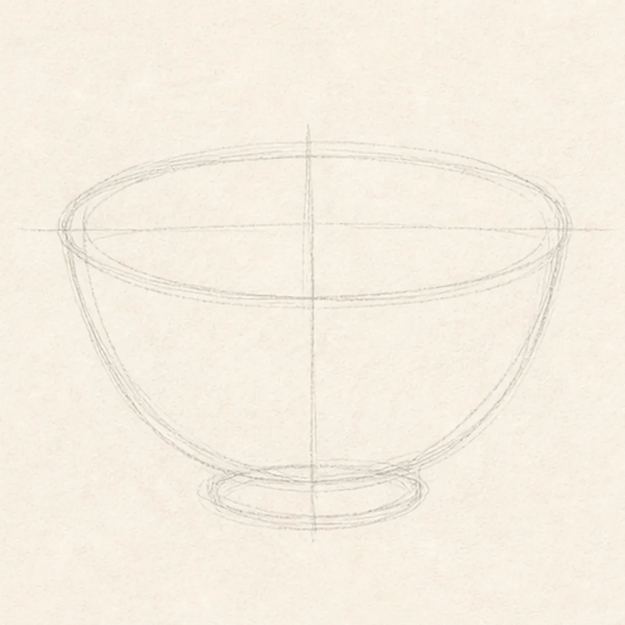 Place the bowl ellipses stage for how to draw a mixing bowl and whisk