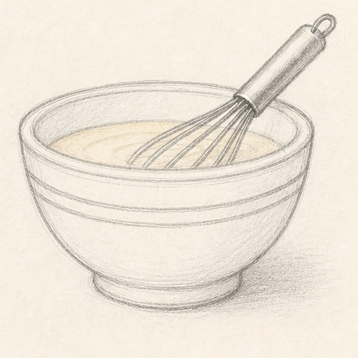 Add batter and bands stage for how to draw a mixing bowl and whisk