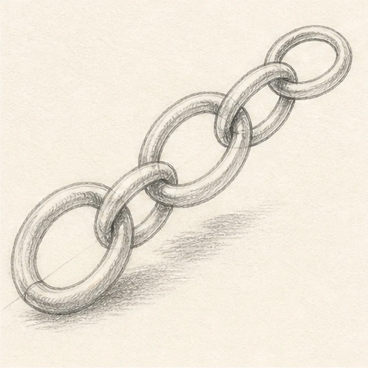 Hatch the metal weight stage for how to draw a five-link chain