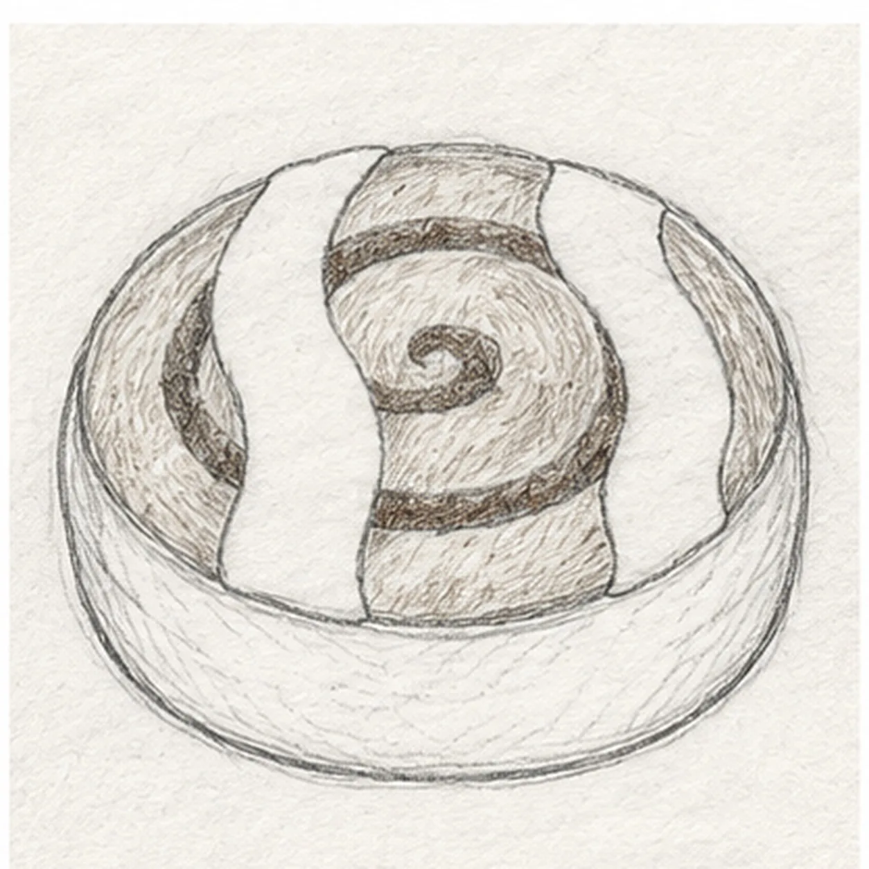 Turn the exposed cinnamon spiral stage for how to draw a cinnamon roll with icing