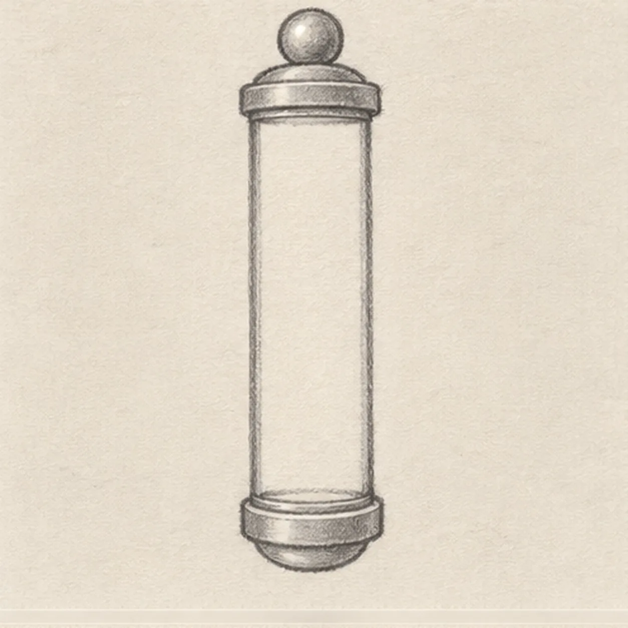 Cap both ends stage for how to draw a classic barber pole