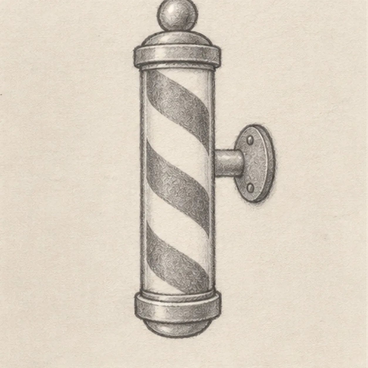 Attach the wall bracket stage for how to draw a classic barber pole