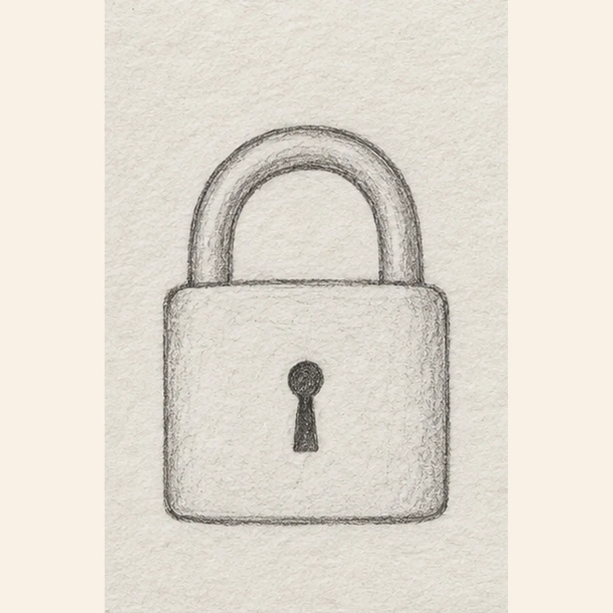 Cut the keyhole stage for how to draw a padlock