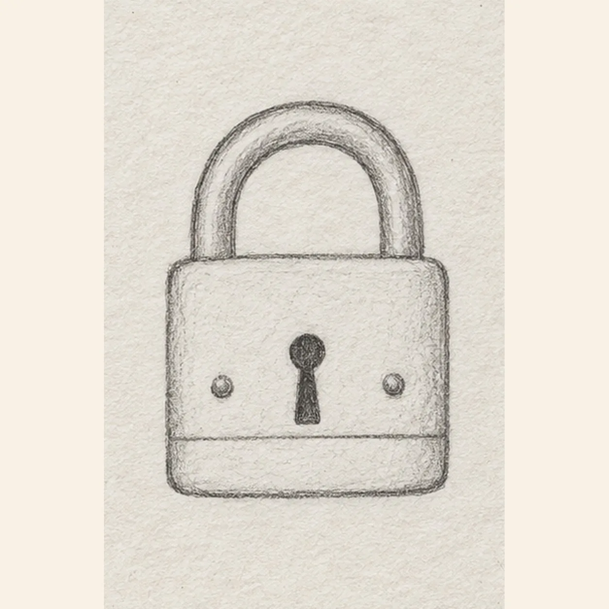 Mark seam and rivets stage for how to draw a padlock