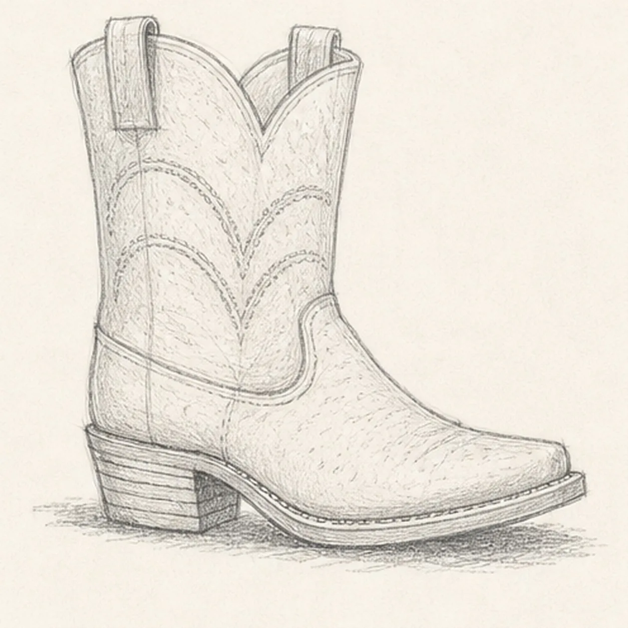 Build the leather texture stage for how to draw a cowboy boot