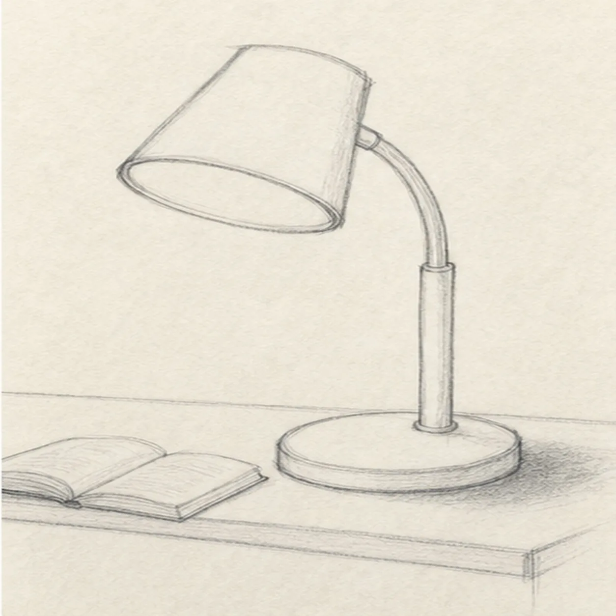 Add the open book stage for how to draw a reading lamp