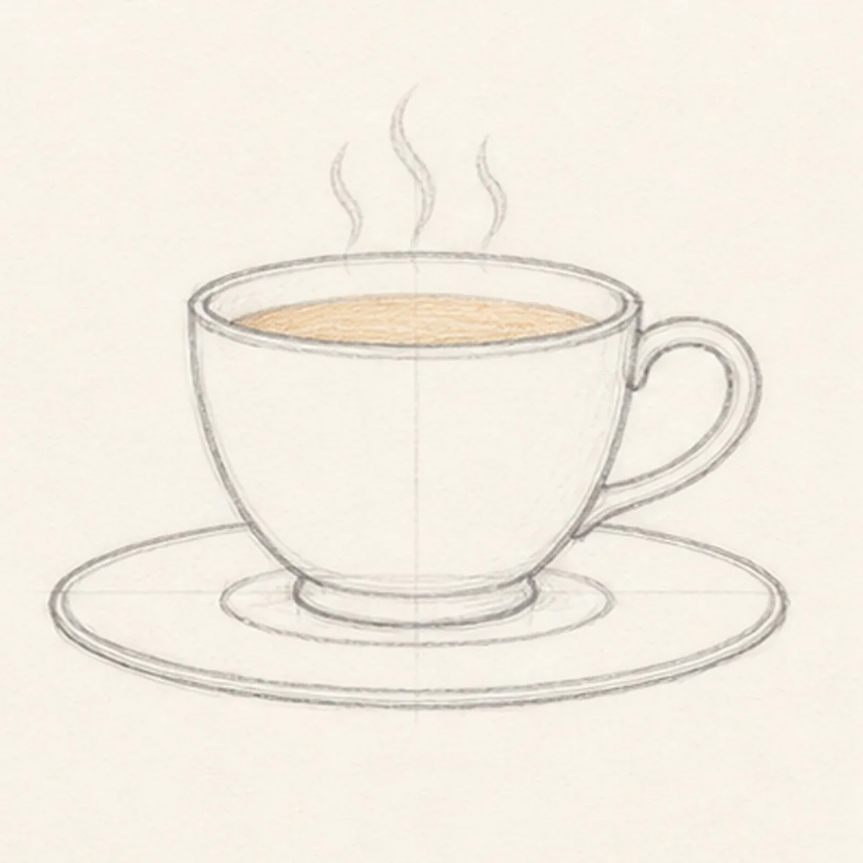 Add tea and steam stage for how to draw a cozy teacup