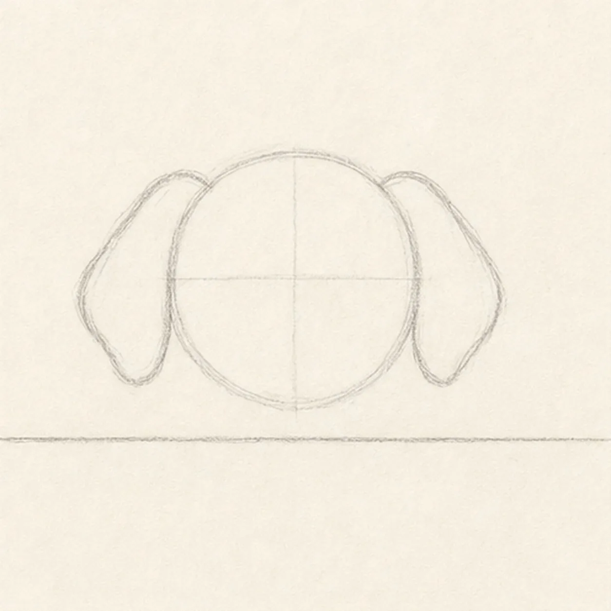 Drop in the ears stage for how to draw a desk dog