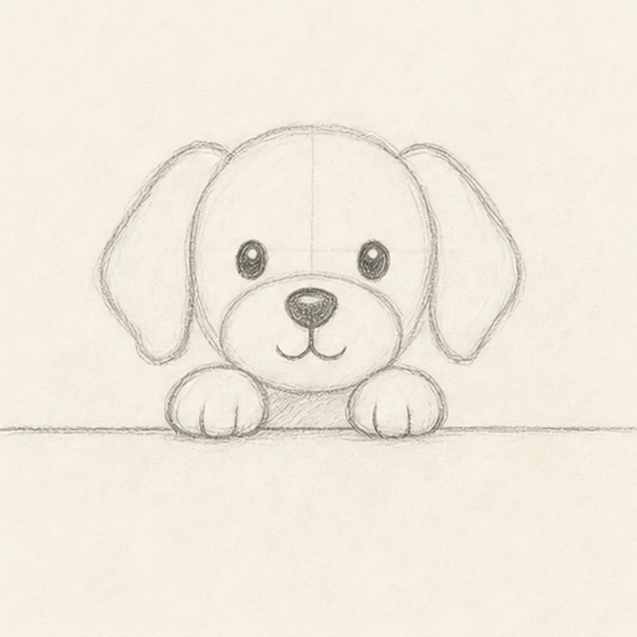 Set the paws on the desk stage for how to draw a desk dog