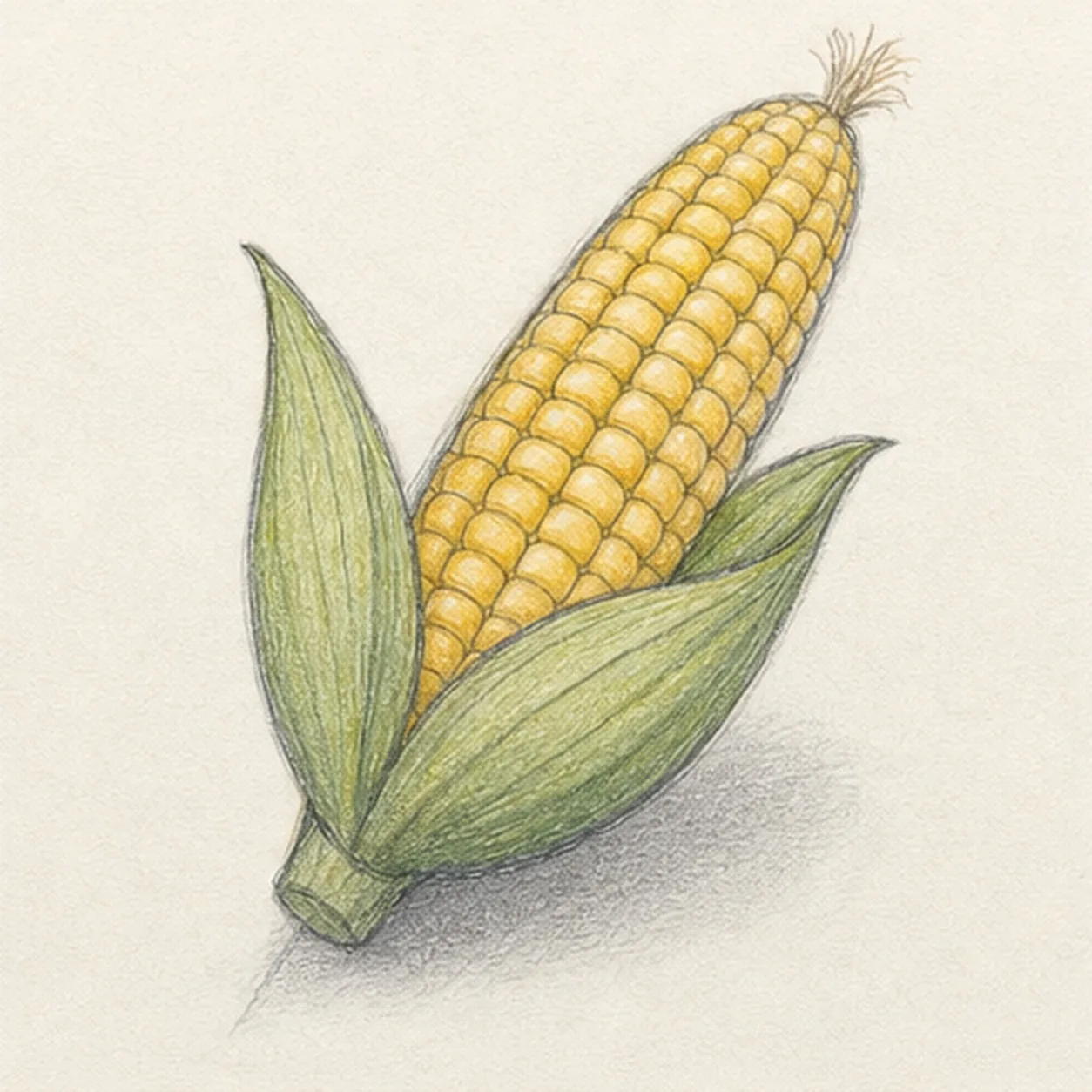 Layer the harvest colors stage for how to draw an ear of corn