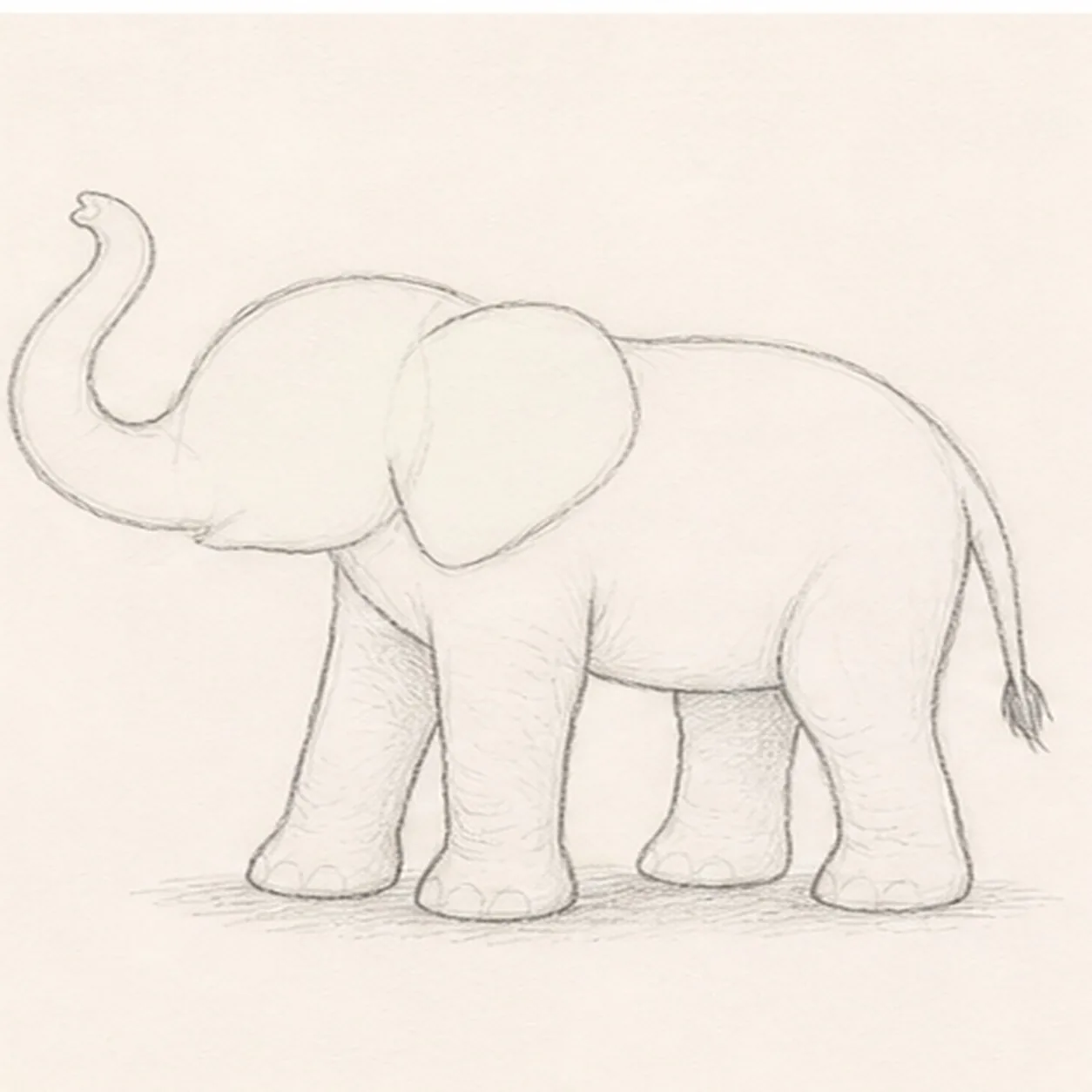 Stand the calf on four legs stage for how to draw an elephant calf
