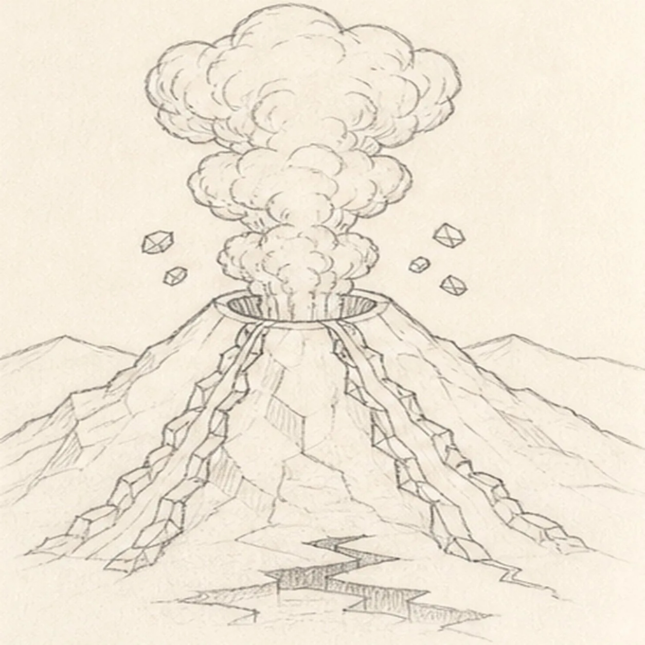 Map rock and smoke texture stage for how to draw a volcano