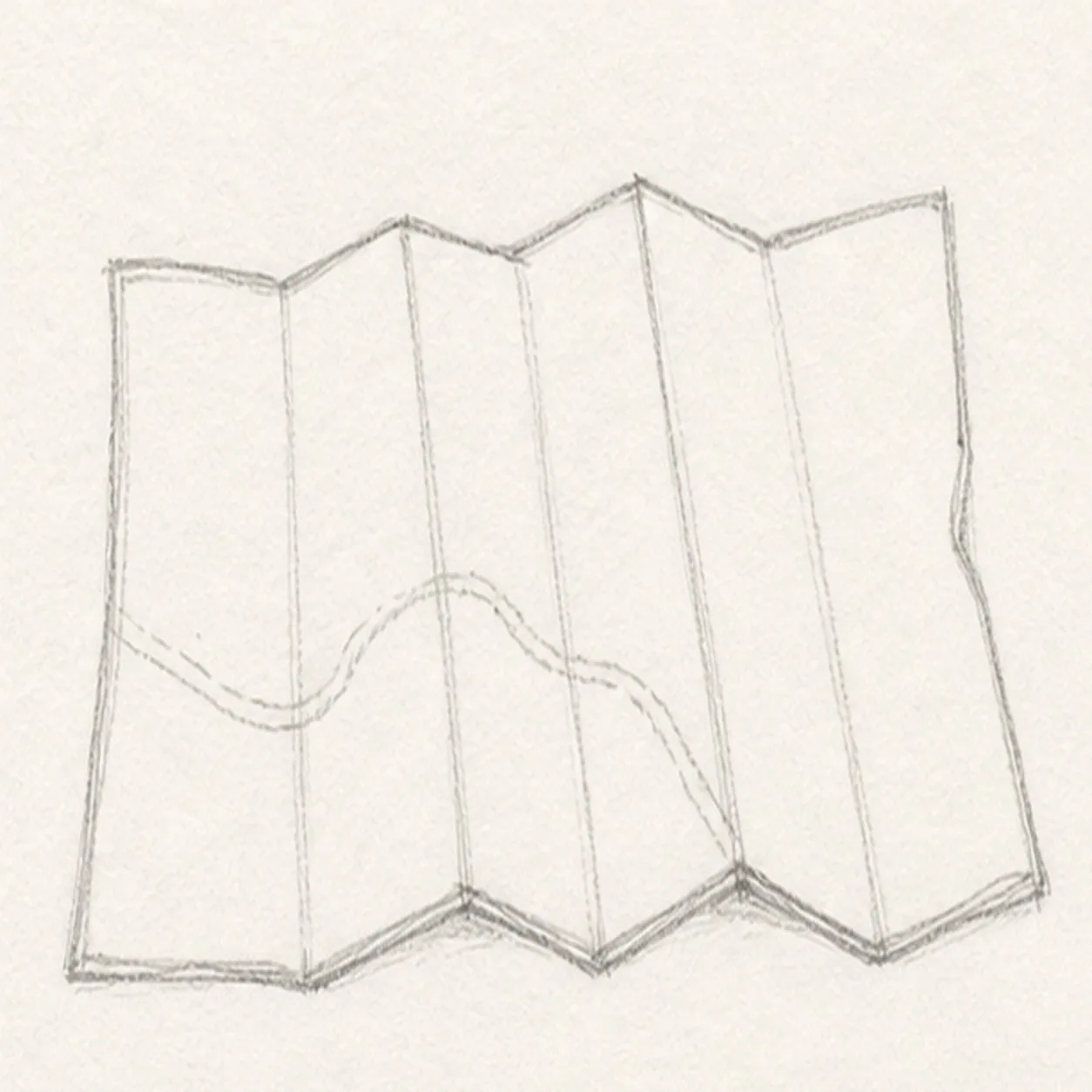 Score the folds stage for how to draw a folded camp map