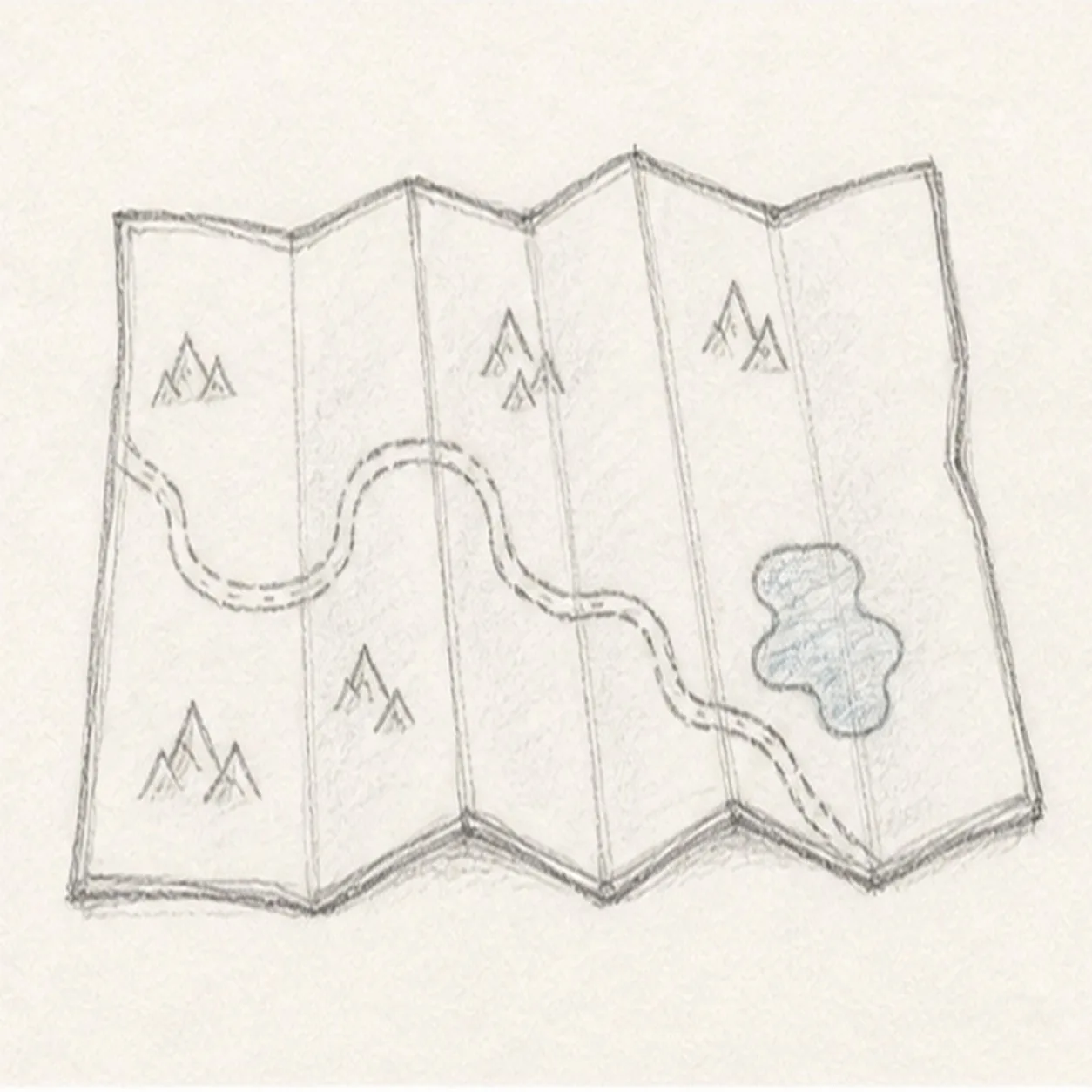 Add land marks stage for how to draw a folded camp map
