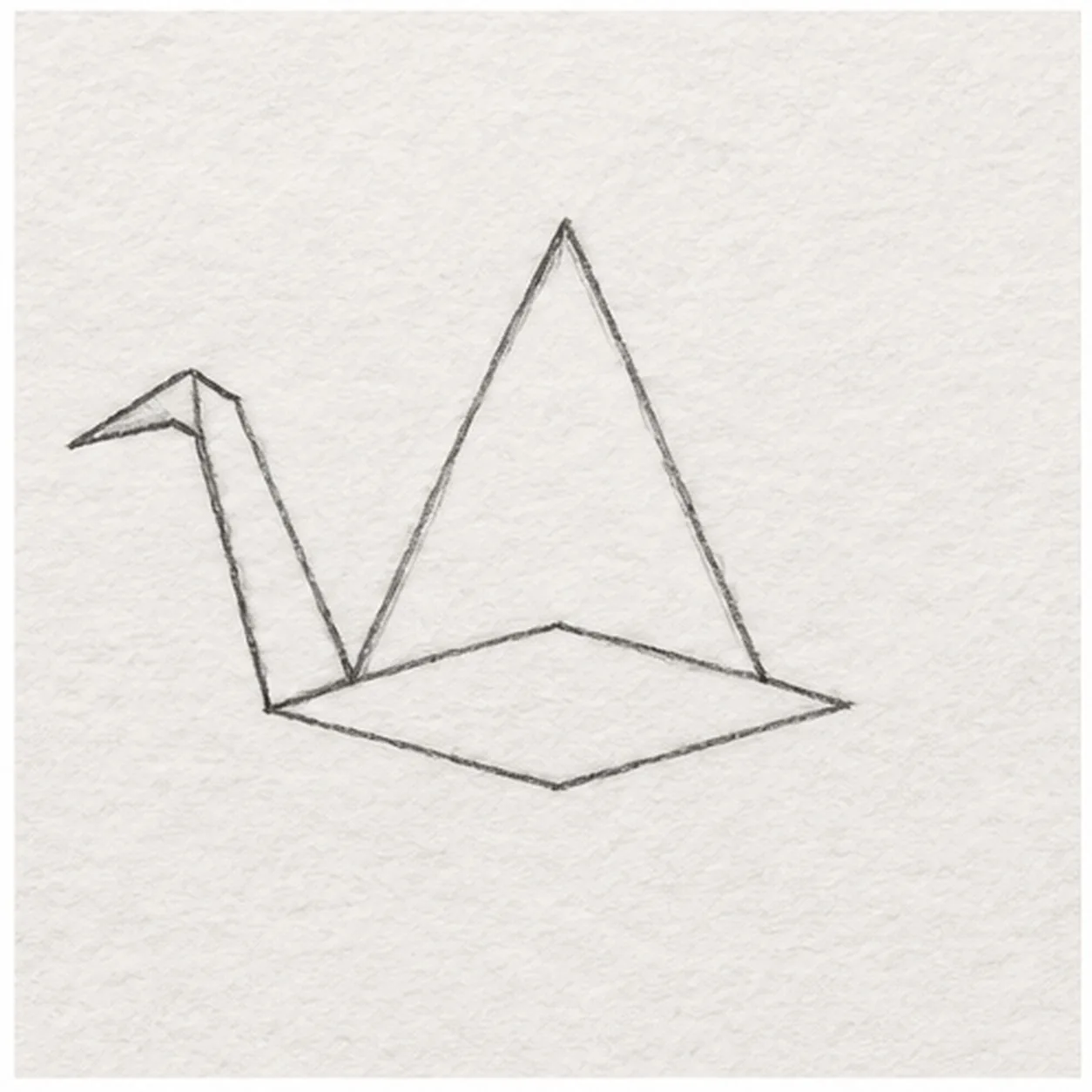 Fold the neck and beak stage for how to draw a paper crane