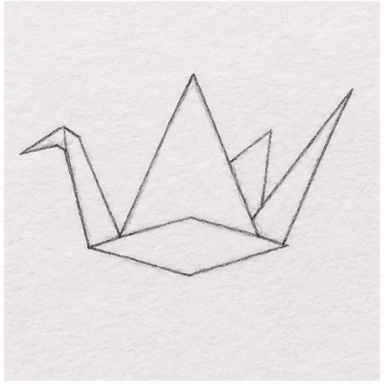 Add tail and far wing stage for how to draw a paper crane
