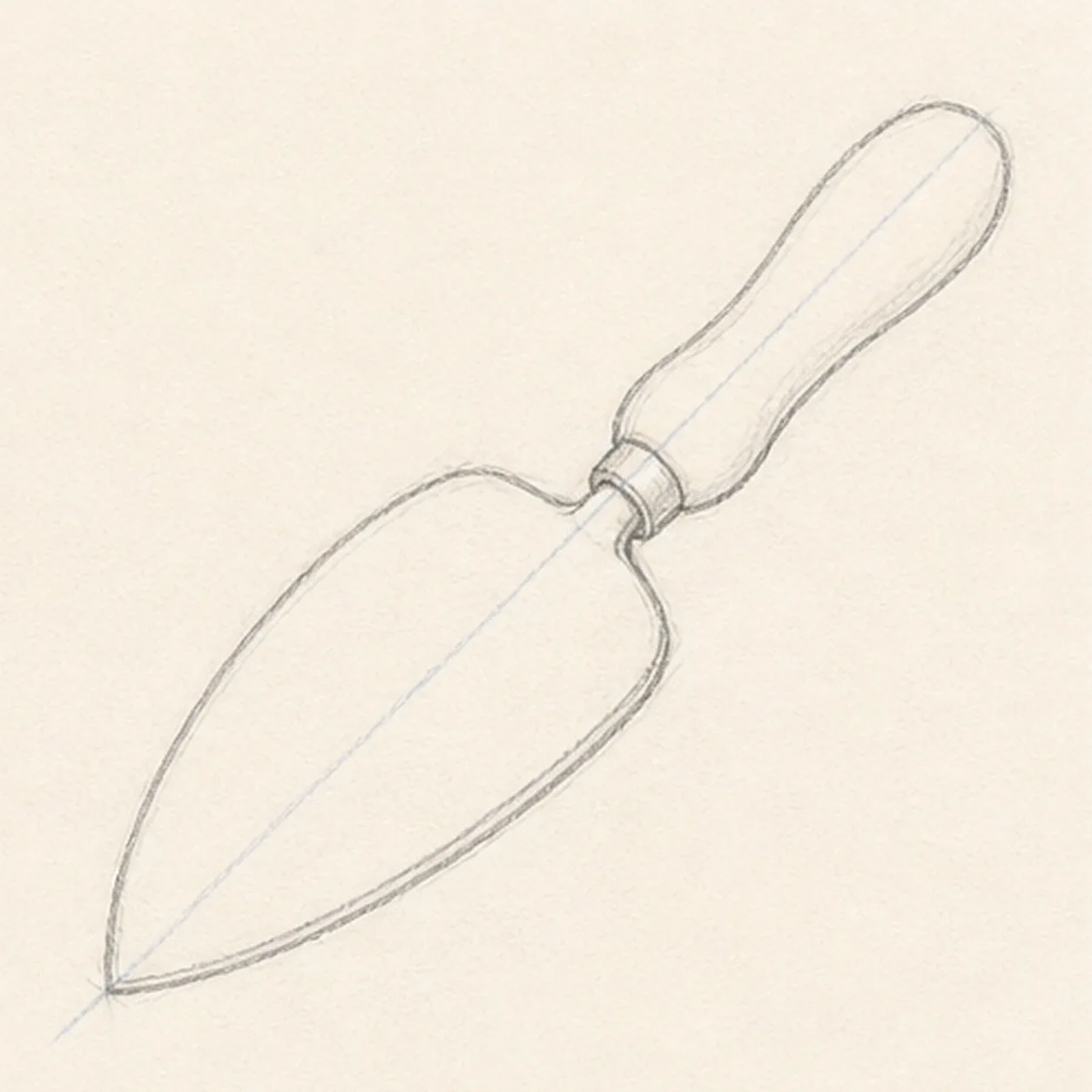 Add the ferrule stage for how to draw a hand trowel