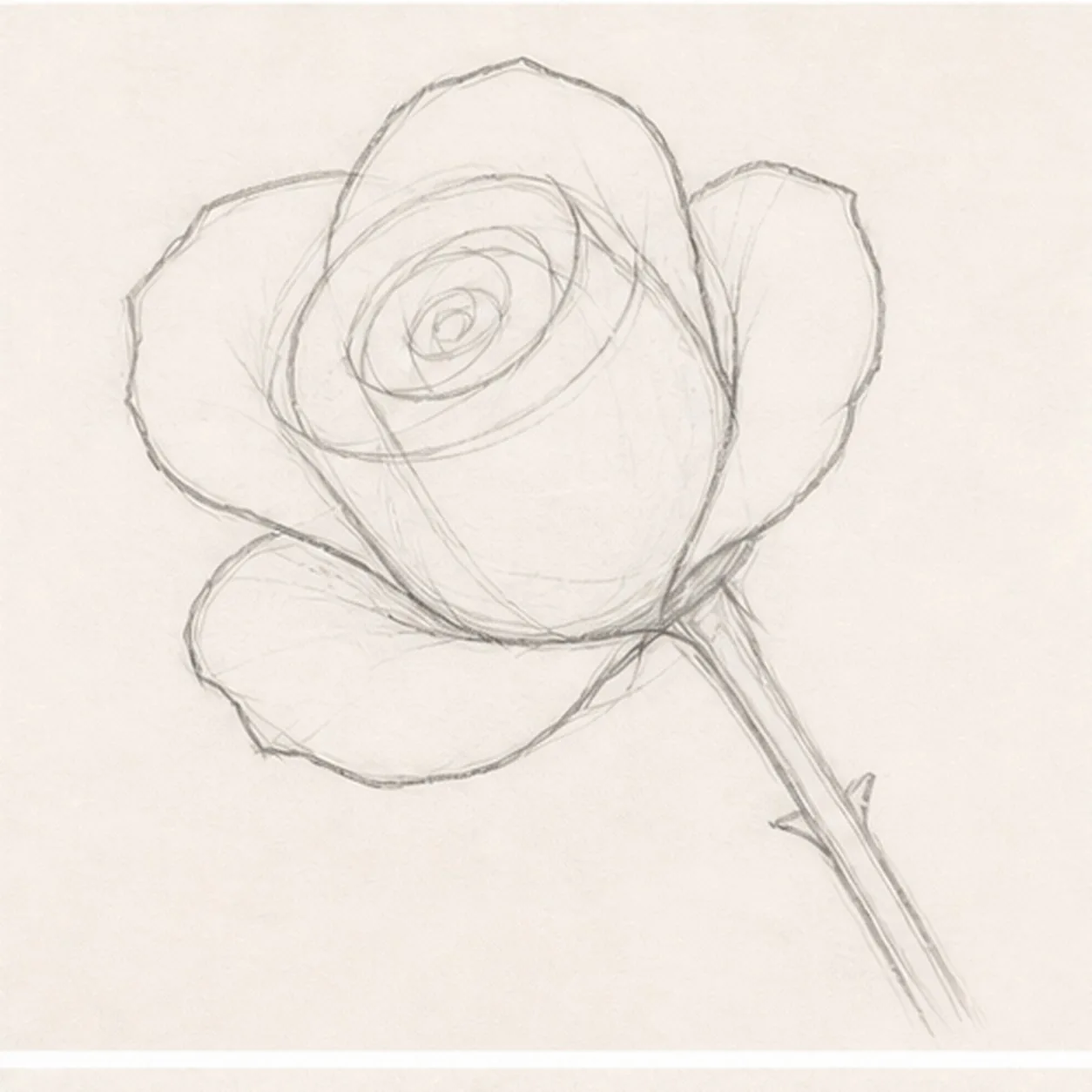 Open the outer petals stage for how to draw a garden rose