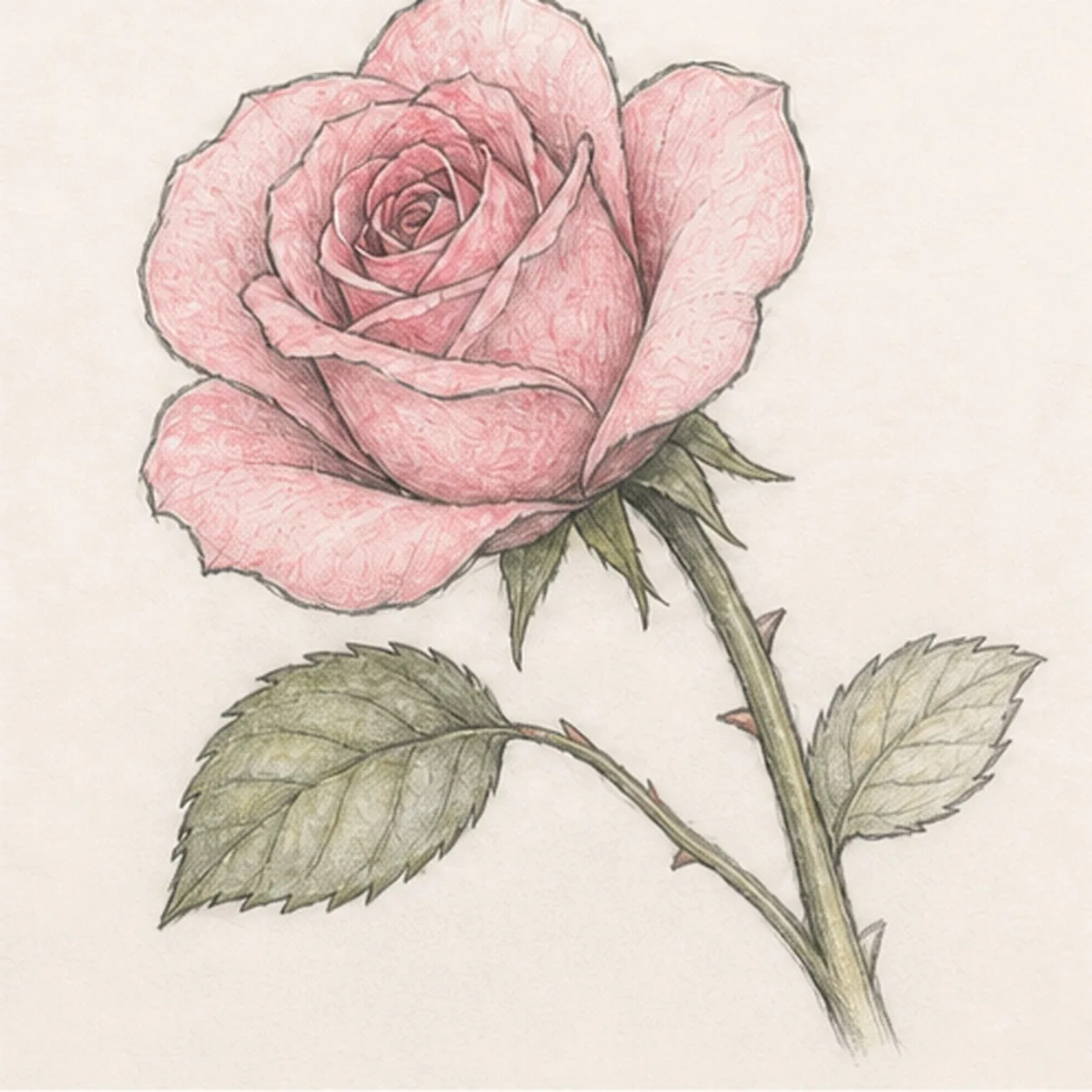 Shade the rose color stage for how to draw a garden rose