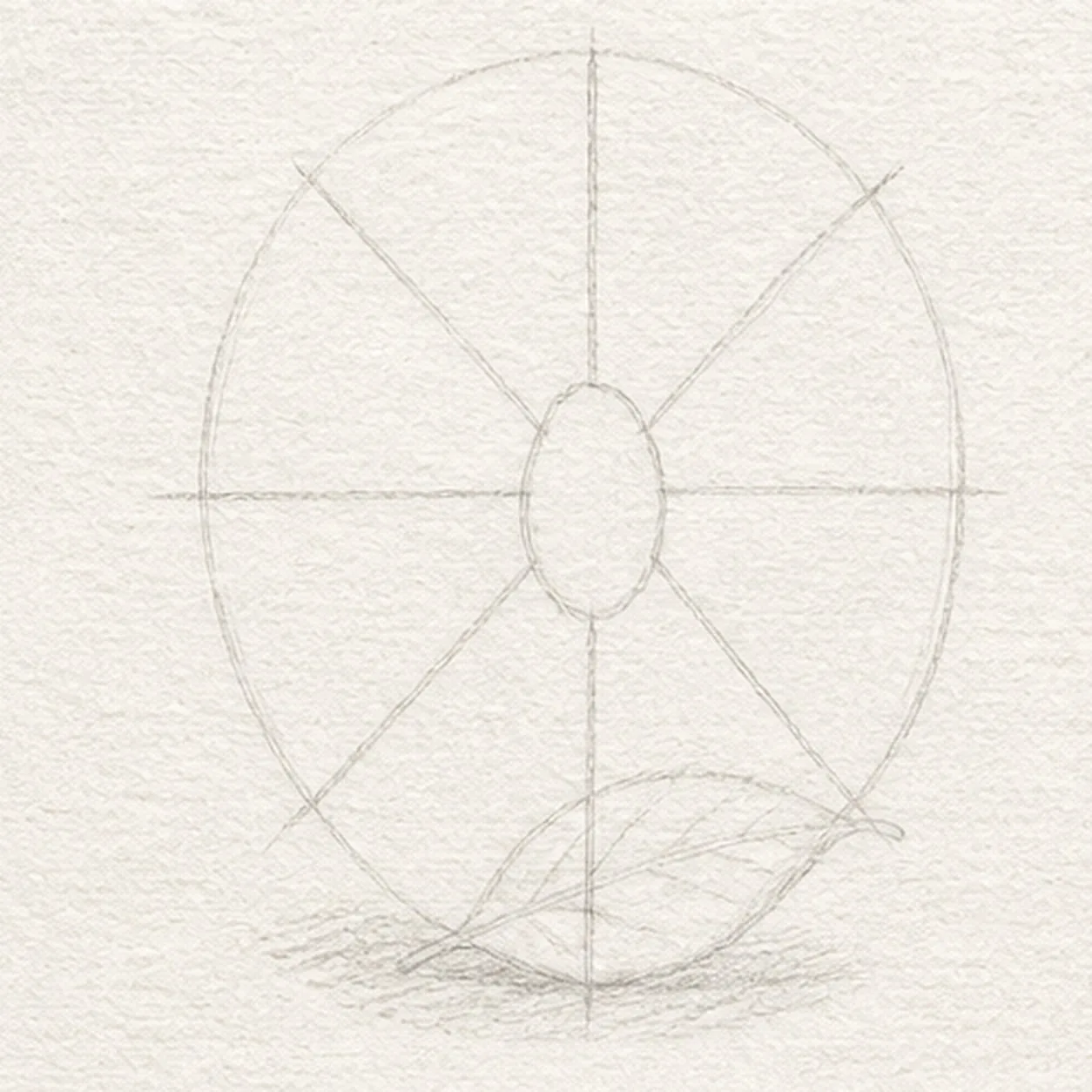 Map the web and body stage for how to draw a garden spider