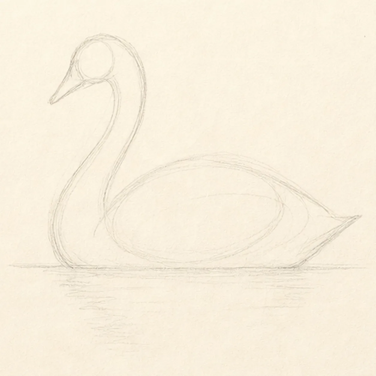 Set the swan gesture stage for how to draw a swan on water