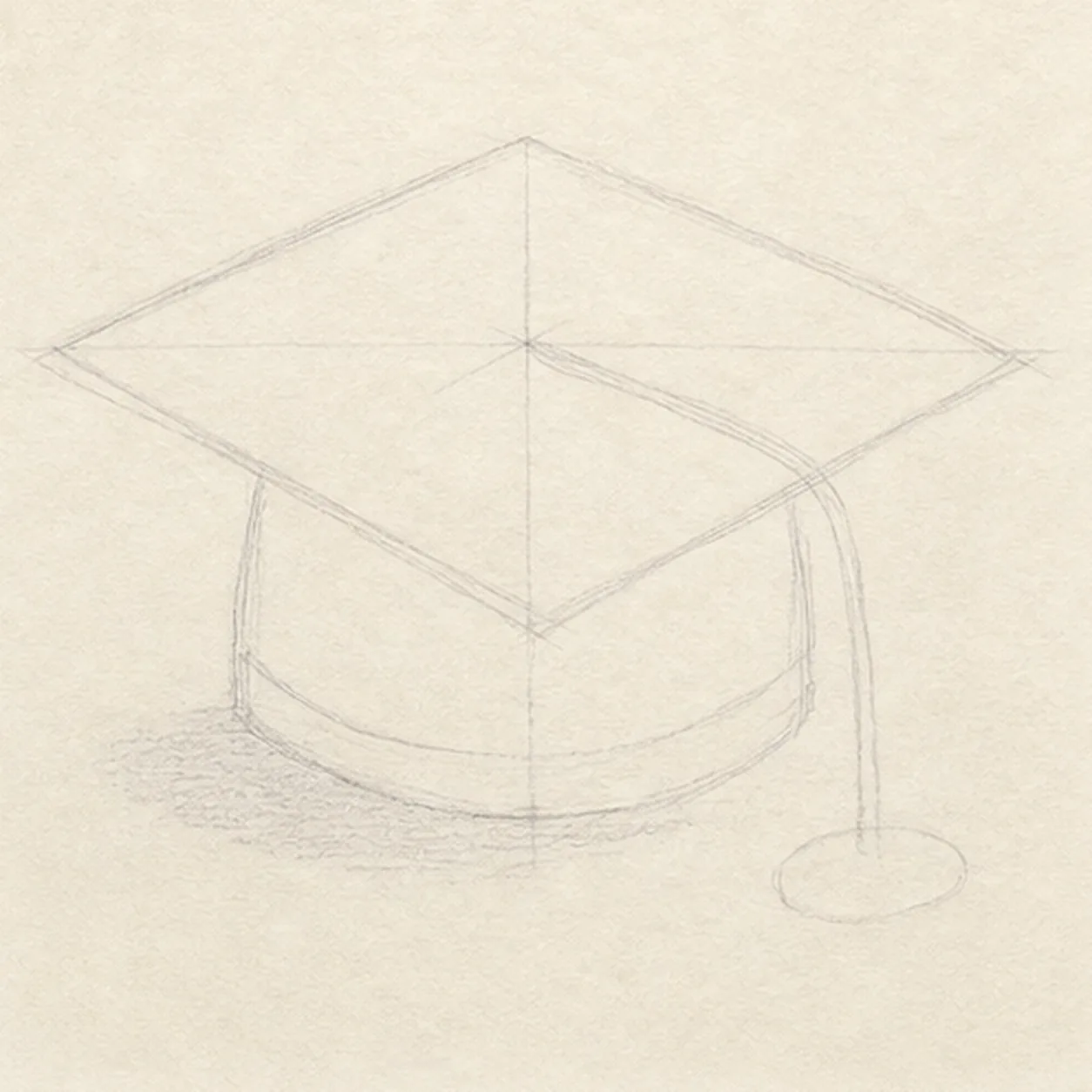 Set the cap's perspective stage for how to draw a graduation cap
