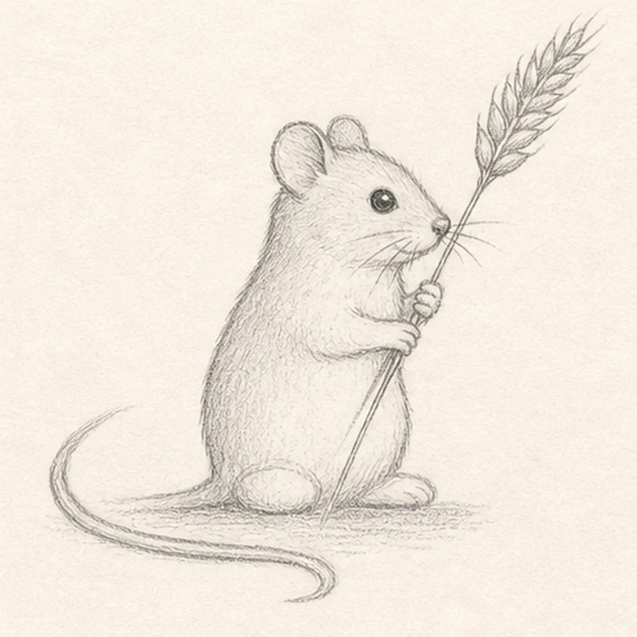 Build the wheat head stage for how to draw a harvest mouse