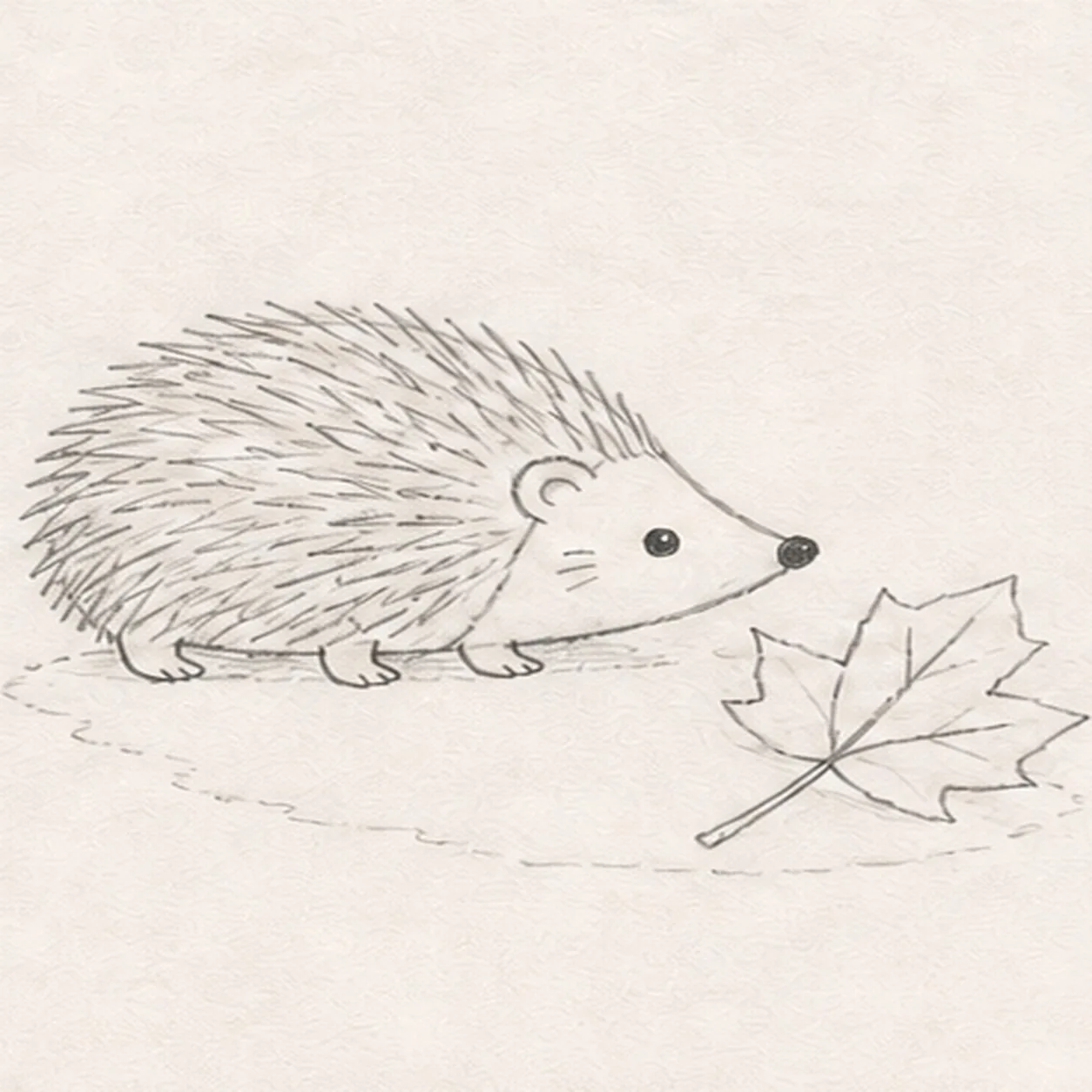 Map spines veins and ground stage for how to draw an autumn hedgehog