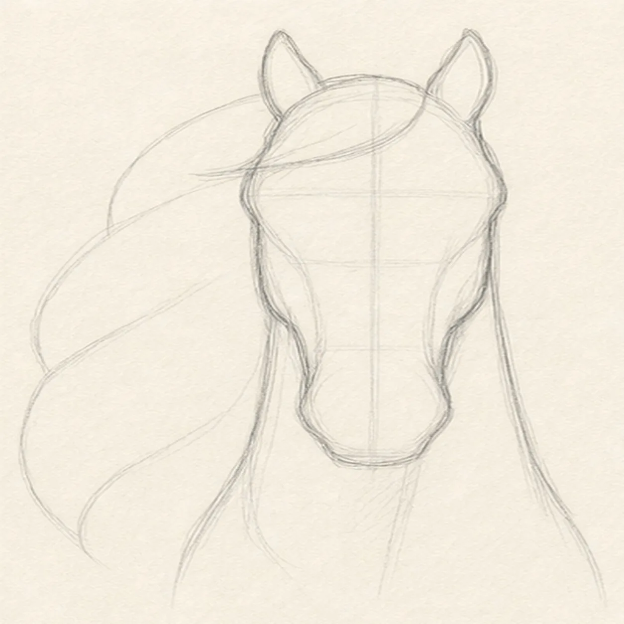 Wrap the horse silhouette stage for how to draw a horse head with a flowing mane