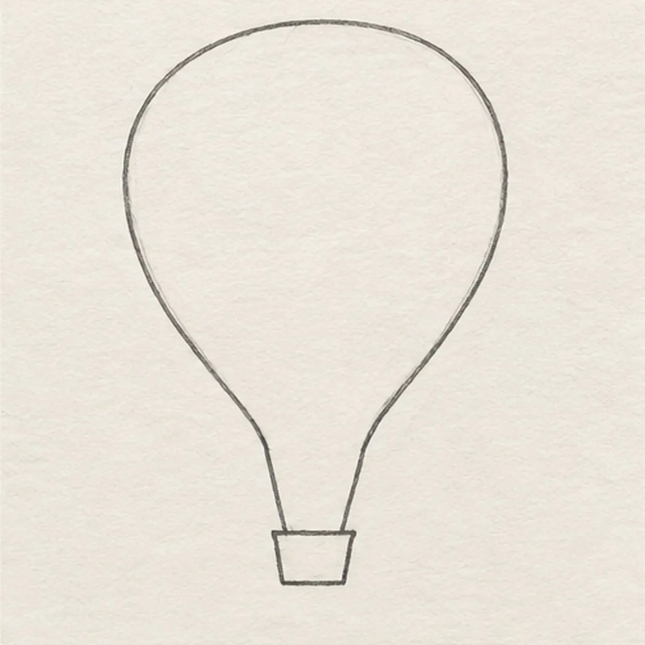 Hang the basket stage for how to draw a hot-air balloon over hills